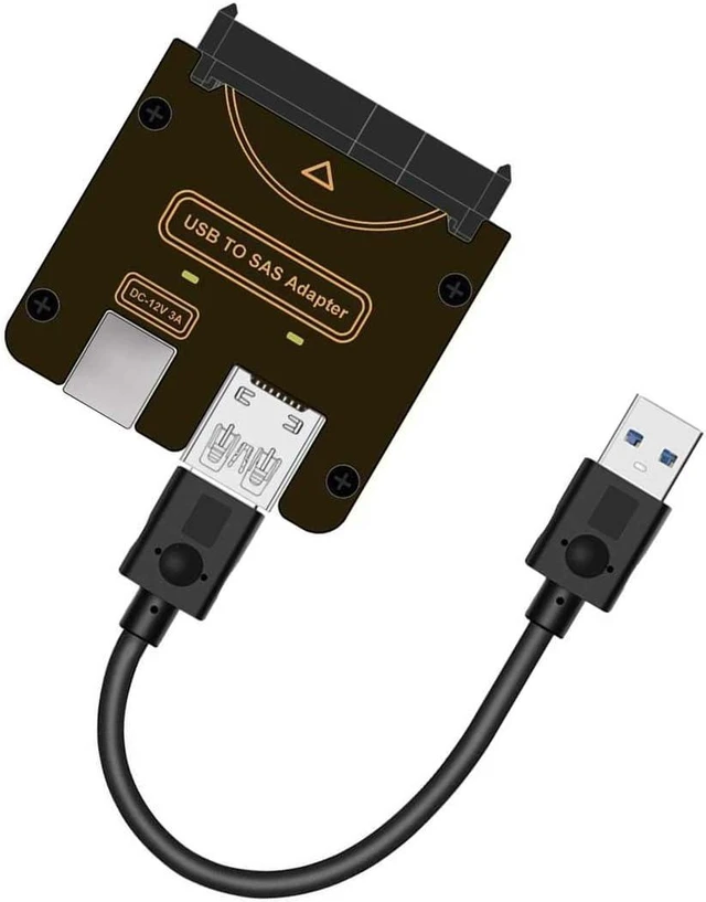 Alt view image 8 of 14 - SFF-8482 SAS 29Pin to USB 3.0 5Gbps HDD Disk Drive Raid Adapter 5Gbps with Chipset and Power Port (Need 12V/3A Power Supply)