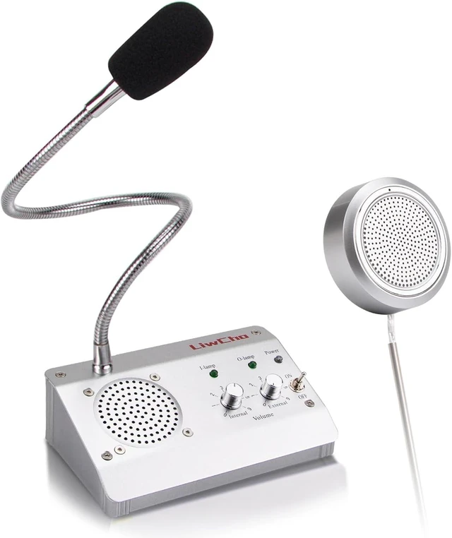 Alt view image 8 of 14 - Dual-Way Window Intercom System,High Power Speaker,Microphone Speaker for Teller Window, Two Way Interphone for Bank,Hospital,Business,Office.