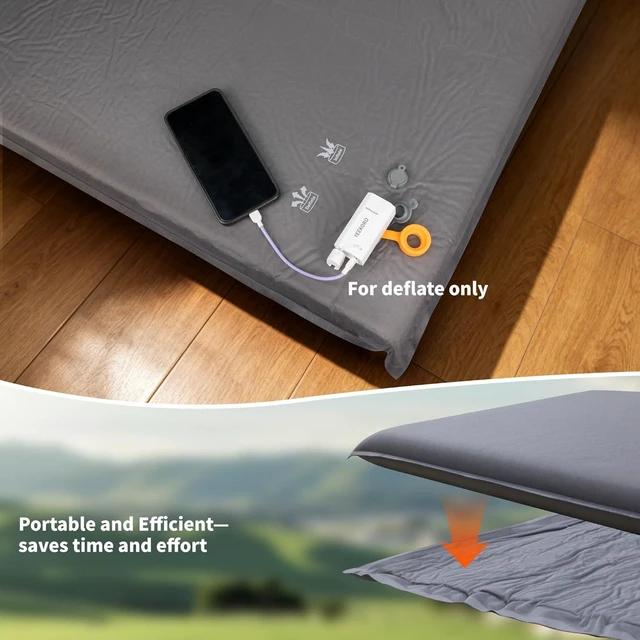 Alt view image 12 of 14 - Car Air Mattress, SUV Self-Inflating Air Mattress with Memory Foam for Camping, Ultralight Camping Bed with Pump, Portable Sleeping Pad -Grey
