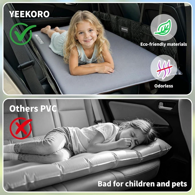 Alt view image 11 of 14 - Car Air Mattress, SUV Self-Inflating Air Mattress with Memory Foam for Camping, Ultralight Camping Bed with Pump, Portable Sleeping Pad -Grey