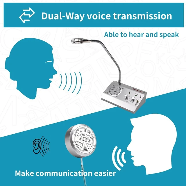 Alt view image 11 of 14 - Dual-Way Window Intercom System,High Power Speaker,Microphone Speaker for Teller Window, Two Way Interphone for Bank,Hospital,Business,Office.