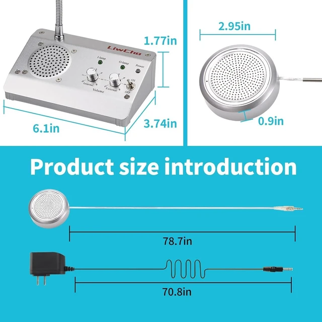 Alt view image 13 of 14 - Dual-Way Window Intercom System,High Power Speaker,Microphone Speaker for Teller Window, Two Way Interphone for Bank,Hospital,Business,Office.