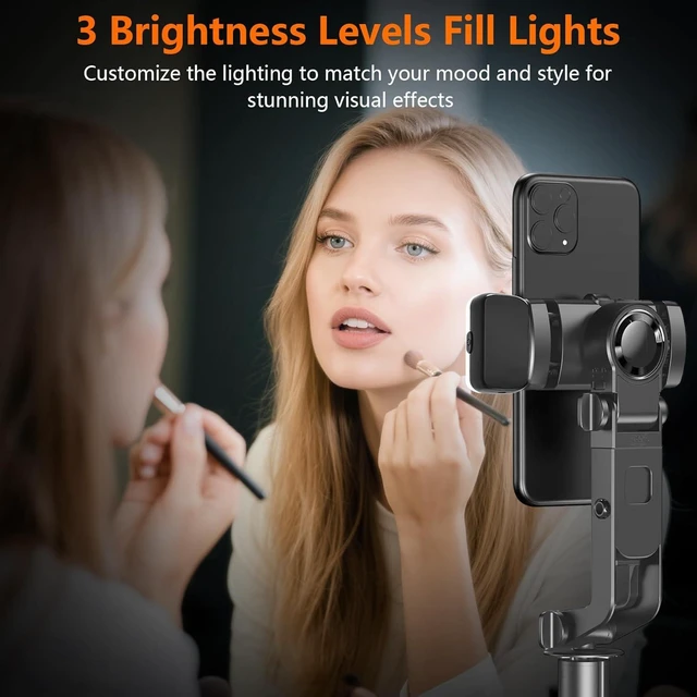 Alt view image 14 of 14 - 360° Face Tracking Selfie Stick Tripod with Handheld stabilizer Function, 70.9" Extendable Phone Tripod for iPhone with Light & Remote