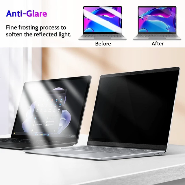 Alt view image 11 of 14 - Magnetic Privacy Screen for Surface Laptop 6/5/4/3/2/1 13.5 Inch, Removable Anti Blue Light Glare Filter, Black Security Private Apy Block Protector