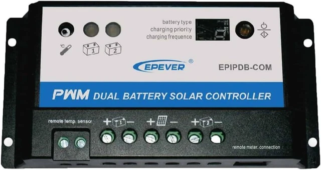 Alt view image 8 of 14 - EPIPDB-COM Series Dual Battery Solar Charge Controller 20A 12V/24V Auto Work for RVs Caravans and Boats etc Duo Battery Solar Charging System