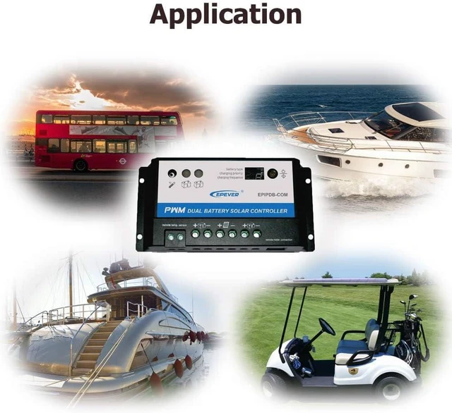 Alt view image 14 of 14 - EPIPDB-COM Series Dual Battery Solar Charge Controller 20A 12V/24V Auto Work for RVs Caravans and Boats etc Duo Battery Solar Charging System