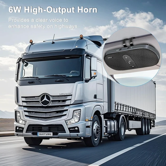 Alt view image 14 of 14 - Car Bluetooth Speaker Hands-Free Speakerphone: 6W Bluetooth Car Speaker for Cell Phone - Wireless Hands Free Car Kit Support Siri Google Voice Assistant Motion Auto On Off with Visor Clip BC990G