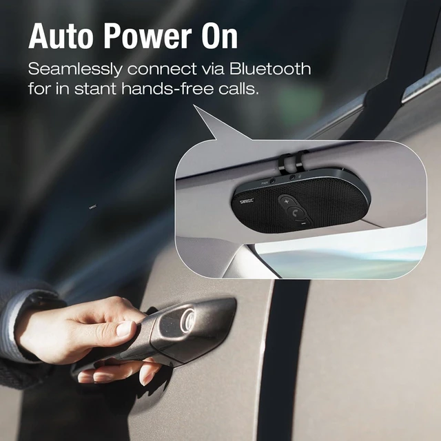 Alt view image 13 of 14 - Car Bluetooth Speaker Hands-Free Speakerphone: 6W Bluetooth Car Speaker for Cell Phone - Wireless Hands Free Car Kit Support Siri Google Voice Assistant Motion Auto On Off with Visor Clip BC990G