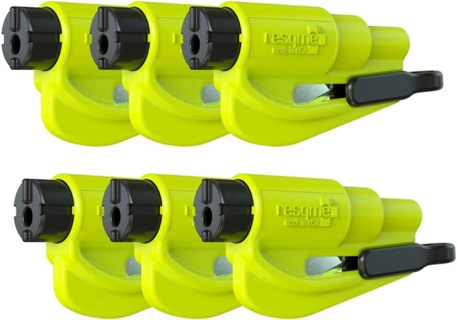 Alt view image 8 of 14 - The Original Emergency Keychain Car Escape Tool, 2-in-1 Seatbelt Cutter and Window Breaker, Made in USA, Pack of 6, Yellow - Compact Emergency Hammer