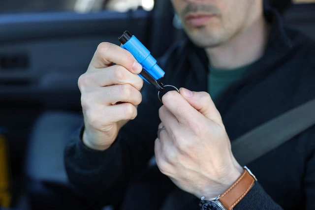 Alt view image 11 of 14 - The Original Emergency Keychain Car Escape Tool, 2-in-1 Seatbelt Cutter and Window Breaker, Made in USA, Pack of 6, Yellow - Compact Emergency Hammer