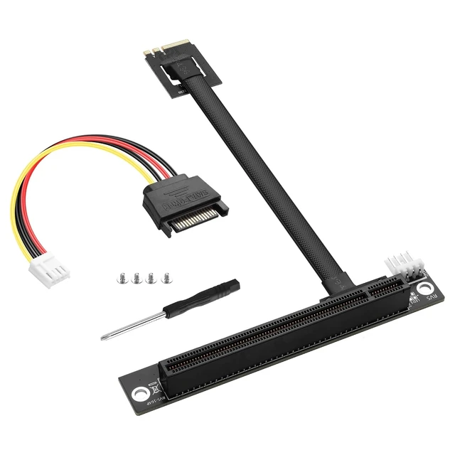 Alt view image 7 of 12 - M.2 NGFF Key A+E to PCIe X16 Extender Cable M.2 to PCI-E 16X Female Riser Cable for M2 2230