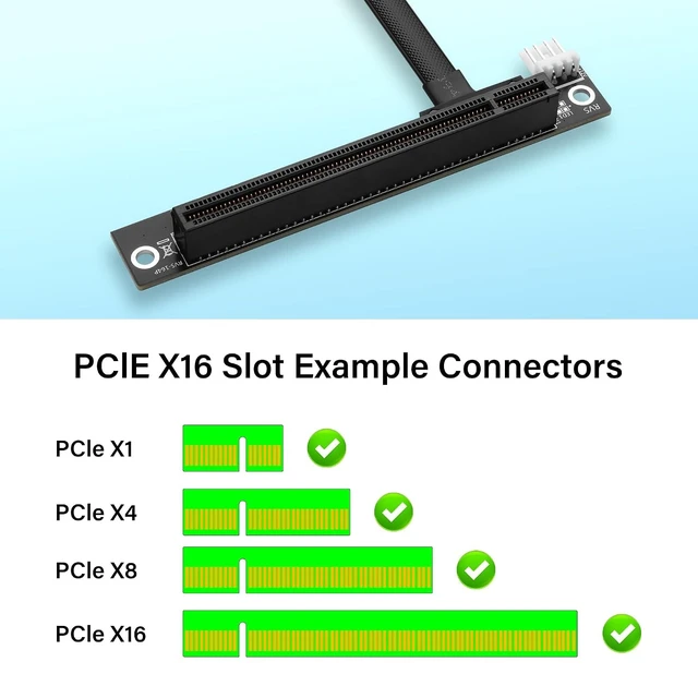 Alt view image 9 of 12 - M.2 NGFF Key A+E to PCIe X16 Extender Cable M.2 to PCI-E 16X Female Riser Cable for M2 2230