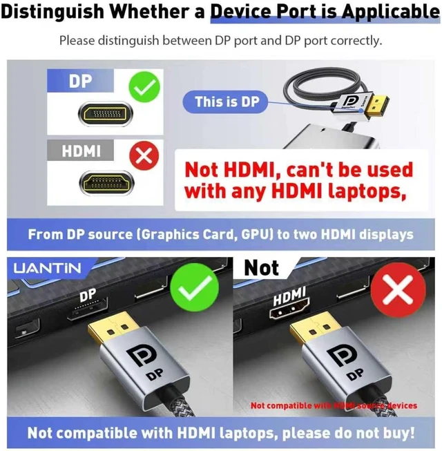 Alt view image 13 of 14 - DisplayPort Splitter for 3 Monitors Extended Display | 4K 60Hz Display Port 1 in 3 Out, DP to Three DP MST Hub Adapter for PC, NVIDIA,