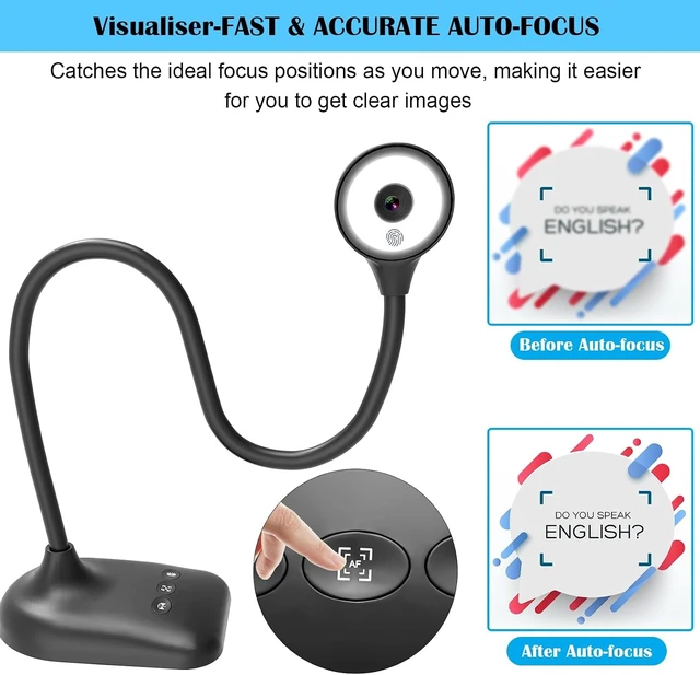 Alt view image 10 of 12 - Document Camera for Teachers, Doc Camera, USB Visualizer with LED Light, Auto Focus, Image Invert, Fold, For Mac OS, Windows, Chromebook