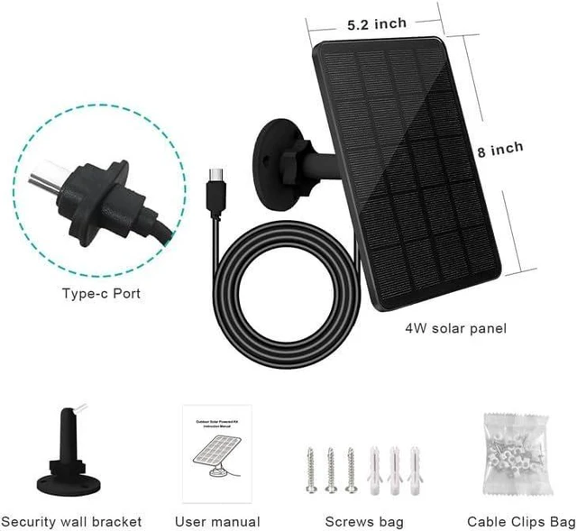 Alt view image 14 of 14 - Solar Panel for Blink Camera Outdoor, Solar Panel 4W Compatible with Blink Outdoor 4 (4th Gen) Camera, Solar Charger for Camera with 13.12Ft Outdoor Power Cable, 360° Adjustable Mount, 2 Pack