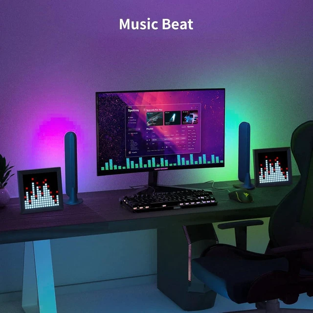 Alt view image 13 of 14 - LED Light Pixel Display Panel Suit for RGB Light Bars, Smart App Control with Cool Animation Desk Setup for PC, TV, Gaming Room Decor