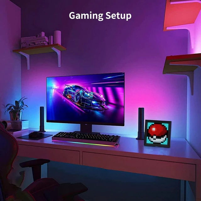 Alt view image 14 of 14 - LED Light Pixel Display Panel Suit for RGB Light Bars, Smart App Control with Cool Animation Desk Setup for PC, TV, Gaming Room Decor