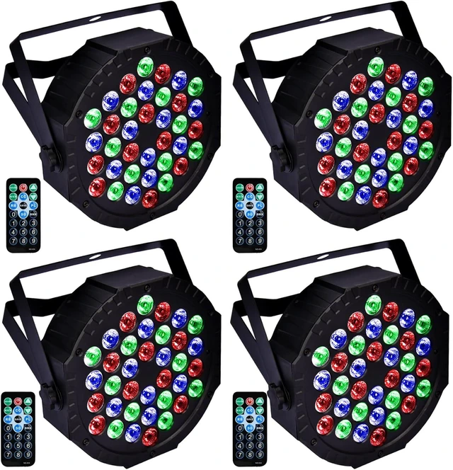 Alt view image 8 of 14 - Stage Lights Dj Lights for Parties Led Stage Light Sound Activated Portable Party Light Par Light 36 Led RGB Remote Control Uplights for Disco Indoor Events Bar Birthday Wedding Outdoor