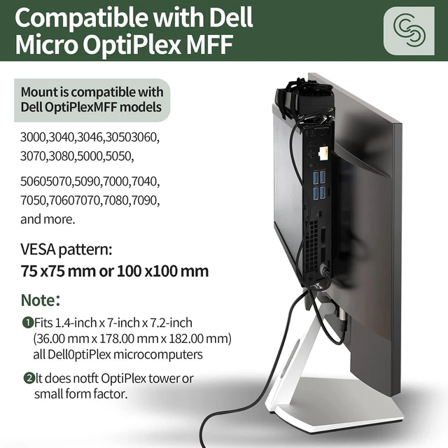 Alt view image 10 of 10 - 2-Pack Mini PC Mount, VESA Under-Desk & Wall Mount Fits Micro Form Factor 3040, 3050, 3060, 5060, 5070, 7010-7090 & 9020 Pro Micro
