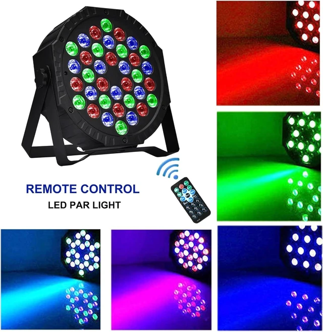 Alt view image 9 of 14 - Stage Lights Dj Lights for Parties Led Stage Light Sound Activated Portable Party Light Par Light 36 Led RGB Remote Control Uplights for Disco Indoor Events Bar Birthday Wedding Outdoor