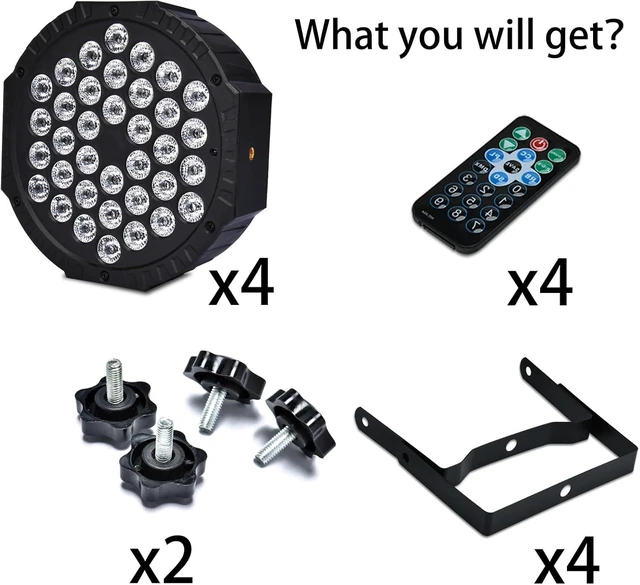 Alt view image 13 of 14 - Stage Lights Dj Lights for Parties Led Stage Light Sound Activated Portable Party Light Par Light 36 Led RGB Remote Control Uplights for Disco Indoor Events Bar Birthday Wedding Outdoor