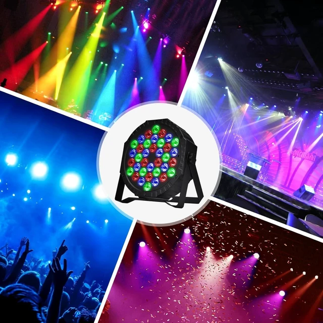 Alt view image 14 of 14 - Stage Lights Dj Lights for Parties Led Stage Light Sound Activated Portable Party Light Par Light 36 Led RGB Remote Control Uplights for Disco Indoor Events Bar Birthday Wedding Outdoor