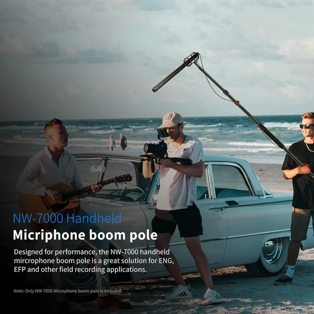 Alt view image 13 of 14 - NW-7000 Microphone Boom Arm, 3 Section Extendable Handheld Mic Arm with 3/8" & 3/8" to 5/8" Screw Adapter, 3ft to 8ft Adjustable Length,Auxiliary