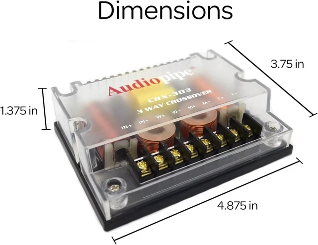 Alt view image 8 of 12 - CRX-303 3-Way 4-Ohm Passive Car Audio Tweeter Crossover, 300 Watts (2 Pack)