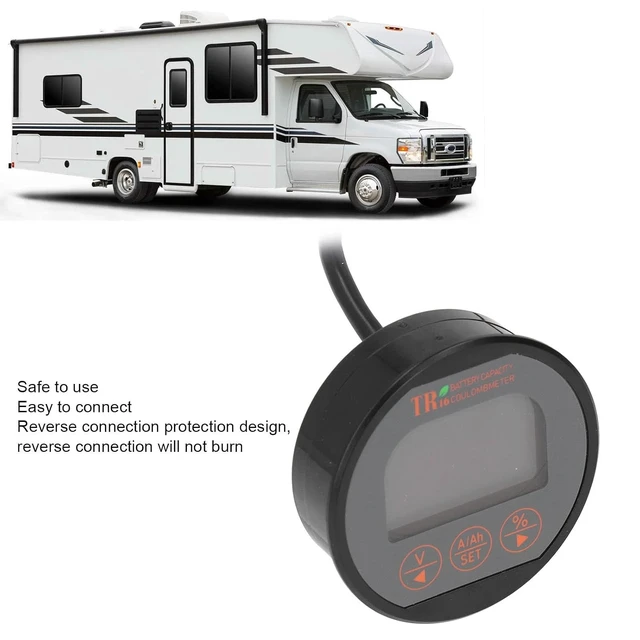 Alt view image 7 of 10 - TR16H Battery Monitor, 8-120V 0-75A Digital Capacity Tester with Percentage Display Voltmeter for Car, RV, Marine & Golf Cart