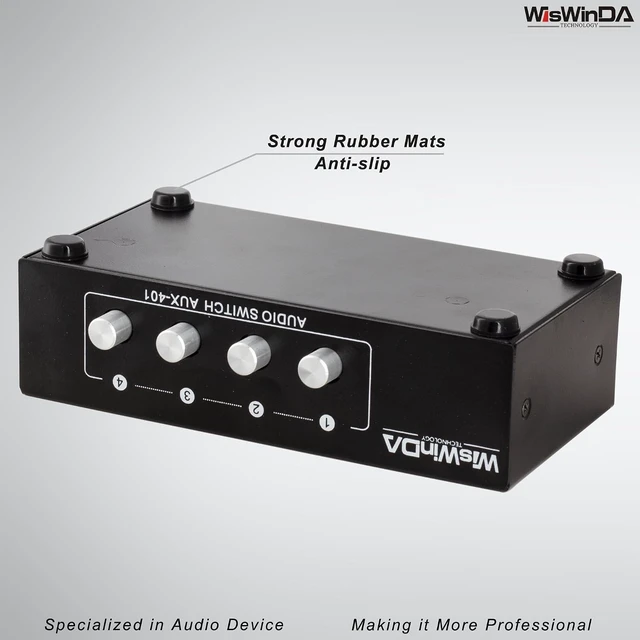 Alt view image 11 of 14 - 4-in-1-Out RCA 3.5mm Aux Audio Switch Box 4-Channel Passive Audio Selector/Switcher Connectors, 1-in-4-Out (RCA+AUX 4IN-1OUT/1IN-4OUT)