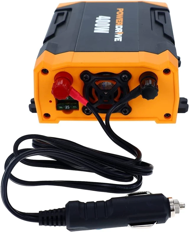 Alt view image 11 of 14 - PWD400 400 Watt Power Inverter 12v DC to 110v AC with 2 Outlets and 2 Ports