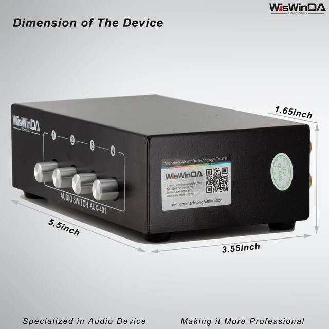 Alt view image 13 of 14 - 4-in-1-Out RCA 3.5mm Aux Audio Switch Box 4-Channel Passive Audio Selector/Switcher Connectors, 1-in-4-Out (RCA+AUX 4IN-1OUT/1IN-4OUT)