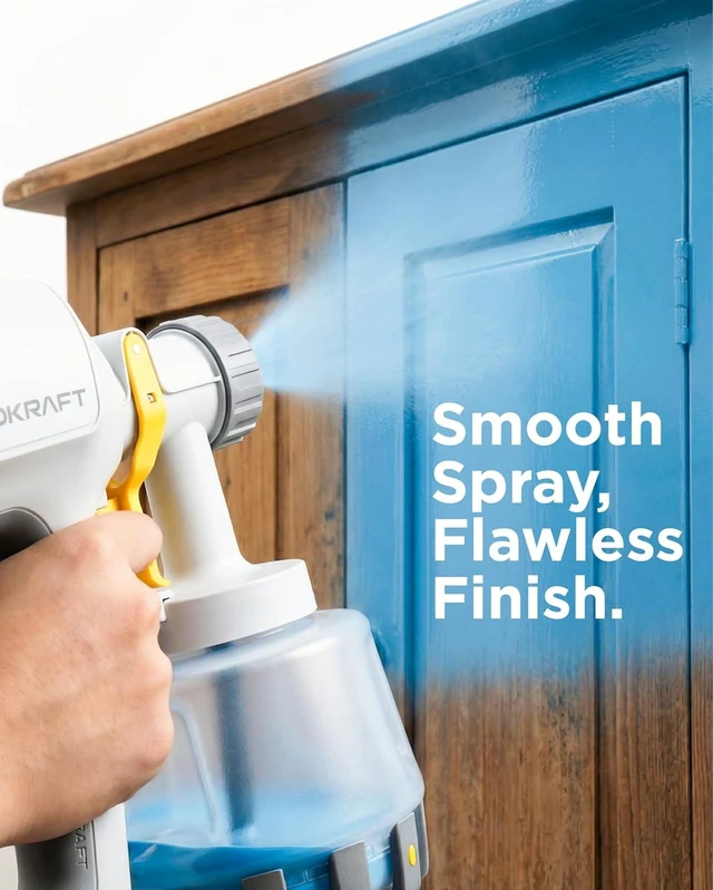 Alt view image 9 of 14 - Paint Sprayer, Bob Vila Awards HVLP Sprayer Includes 3 Patterns & Whole Cleaning kit for House Painting, Furniture, Cabinets, Compatible with Stains and Latex Paints,1200ml(2026)