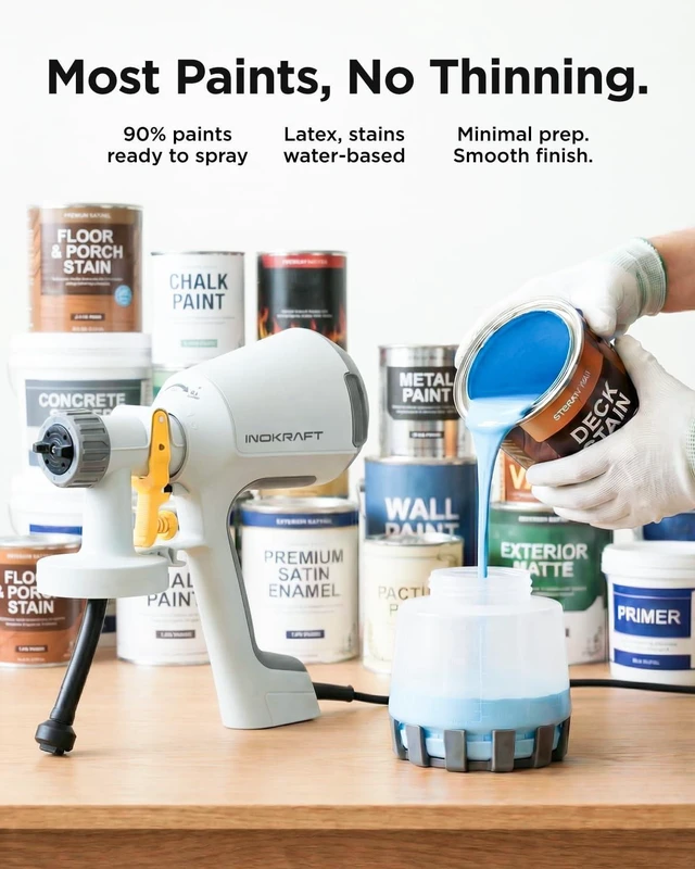 Alt view image 10 of 14 - Paint Sprayer, Bob Vila Awards HVLP Sprayer Includes 3 Patterns & Whole Cleaning kit for House Painting, Furniture, Cabinets, Compatible with Stains and Latex Paints,1200ml(2026)