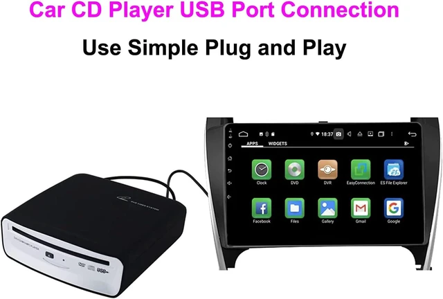 Alt view image 9 of 14 - External Car Universal CD Player Machine, Vehicle External USB CD Player for Car Android Navigation-Plug and Play(Android Version 4.4 and Above)
