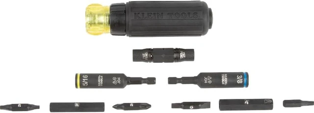 Alt view image 13 of 13 - 14-in-1 Magnetic Screwdriver Set and 11-in-1 Ratcheting Impact Driver Multi-Bit Tool Bundle