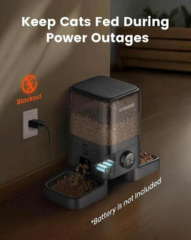 Alt view image 13 of 14 - Automatic Cat Feeder for 2 Cats, 20 Cups/5L Auto Cat Feeder, Automatic Cats Food Dispenser for Small Pets Indoor, Timed Pet Feeder for Dry Food