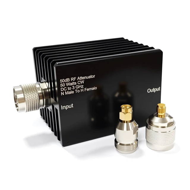 Alt view image 8 of 9 - 50W RF Attenuator, 50 dB Fixed, 50 Watt 50 Ohm Attenuator DC to 3GHz, N Male to Female Fixed Attenuator kit for Tinysa Ultra Spectrum Analyzer Antennas & Test Equipment