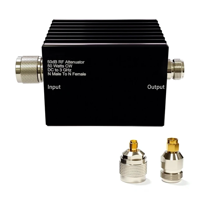 Alt view image 7 of 9 - 50W RF Attenuator, 50 dB Fixed, 50 Watt 50 Ohm Attenuator DC to 3GHz, N Male to Female Fixed Attenuator kit for Tinysa Ultra Spectrum Analyzer Antennas & Test Equipment
