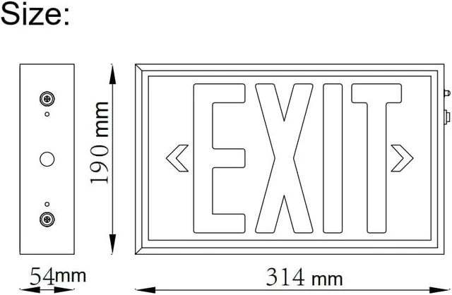 Alt view image 11 of 14 - Red Exit Sign with Steel Housing, LED Emergency Exit Light with Battery Backup, UL Listed, AC 120/277V, Commercial Emergency Lights for Business