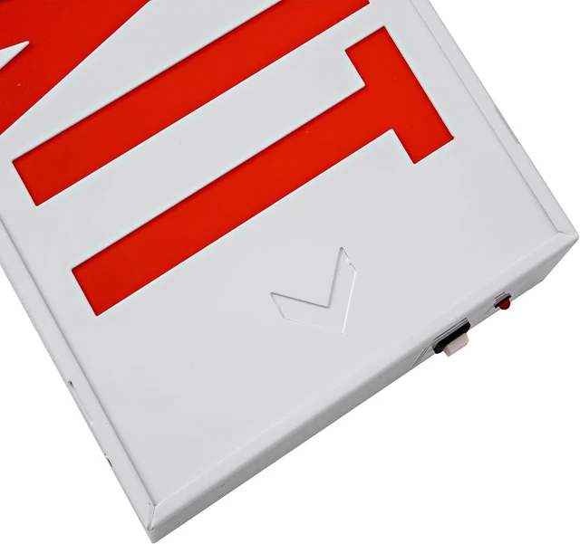 Alt view image 13 of 14 - Red Exit Sign with Steel Housing, LED Emergency Exit Light with Battery Backup, UL Listed, AC 120/277V, Commercial Emergency Lights for Business