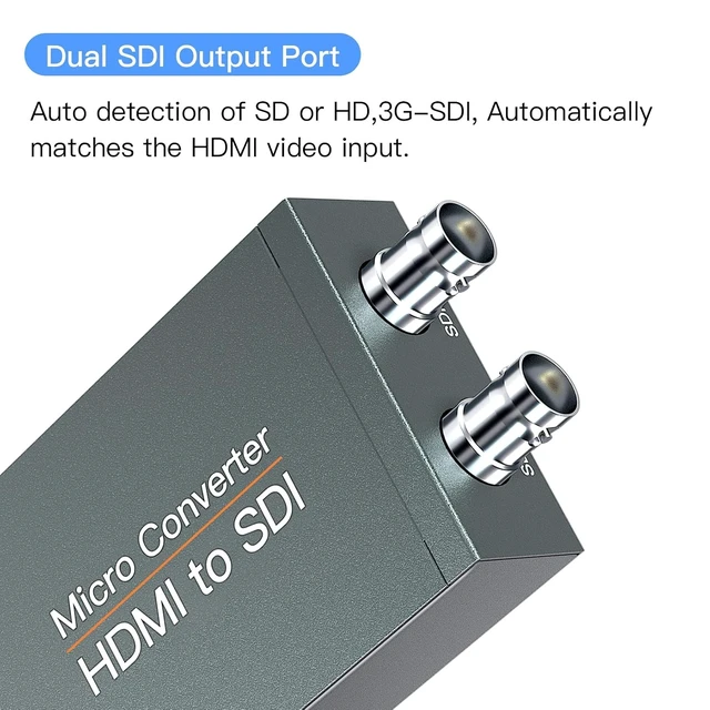 Alt view image 12 of 14 - HDMI to SDI, HDMI to 3G-SDI/HD-SDI Converter, Audio Embedder 2 Way SDI Converter Dual SDI Output Adapter Support 1080P for Camera Home Theater