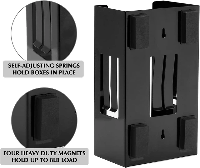 Alt view image 8 of 12 - 4PCS Magnetic Glove/Tissue Dispenser Holder Set, Black Glove Dispenser Wall Mount, Mount Onto Tool Box or in Workshops