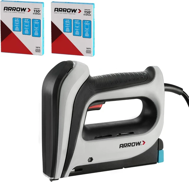 Alt view image 8 of 14 - Arrow Electric Staple Gun Kit, Corded Stapler with 3750 Pieces T50 1/4", 3/8", 1/2" Staples, for Upholstery Professional and DIY Projects, T50ACD
