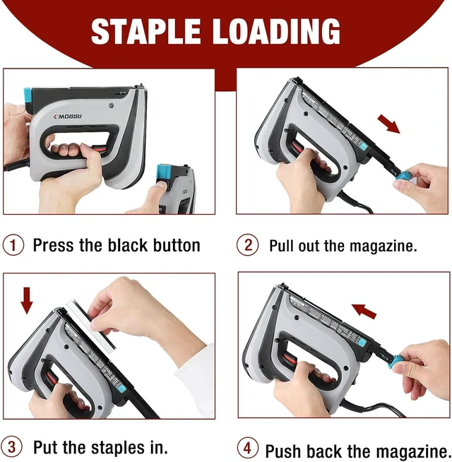 Alt view image 14 of 14 - Arrow Electric Staple Gun Kit, Corded Stapler with 3750 Pieces T50 1/4", 3/8", 1/2" Staples, for Upholstery Professional and DIY Projects, T50ACD