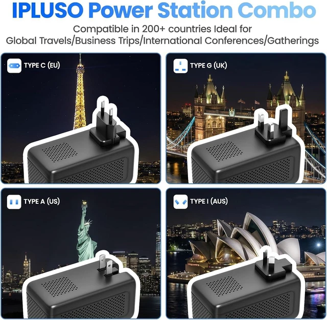 Alt view image 11 of 14 - 2000W 220V to 110V Voltage Converter US to Europe for Hair Dryer, Converter for European Travel, Travel Adapter with 2 USB A and 2 USB C Ports