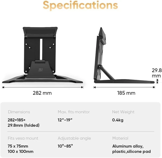 Alt view image 10 of 14 - XPPen ACS18 Drawing Tablet Stand - Laptop & Mobile Device Holder for XPPen Artist Pro 19 Gen2, Suitable for 19 inch Device