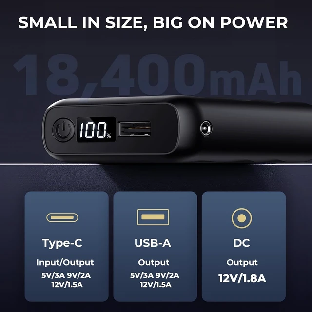 Alt view image 12 of 14 - Heated Jacket Battery Pack - Power Bank with LED Display and 2 Adapter Cables for Wulcea, ULUSERN, Genovega, and Other Outdoor Heating Coat