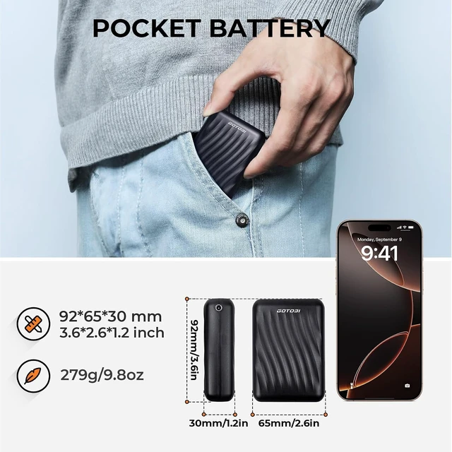 Alt view image 13 of 14 - Heated Jacket Battery Pack - Power Bank with LED Display and 2 Adapter Cables for Wulcea, ULUSERN, Genovega, and Other Outdoor Heating Coat