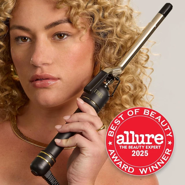 Alt view image 10 of 14 - 24K Gold Professional 1.5" Extended Barrel Curling Iron with Clamp for Loose Curls | 24K Gold Technology for Long-Lasting Results & Longer Barrel for Easy Styling